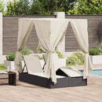 vidaXL Doppelte Sonnenliege Warmes Weiß 205 x 129 x 200 cm Poly-Rattan