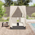vidaXL Doppelte Sonnenliege Warmes Weiß 205 x 129 x 200 cm Poly-Rattan