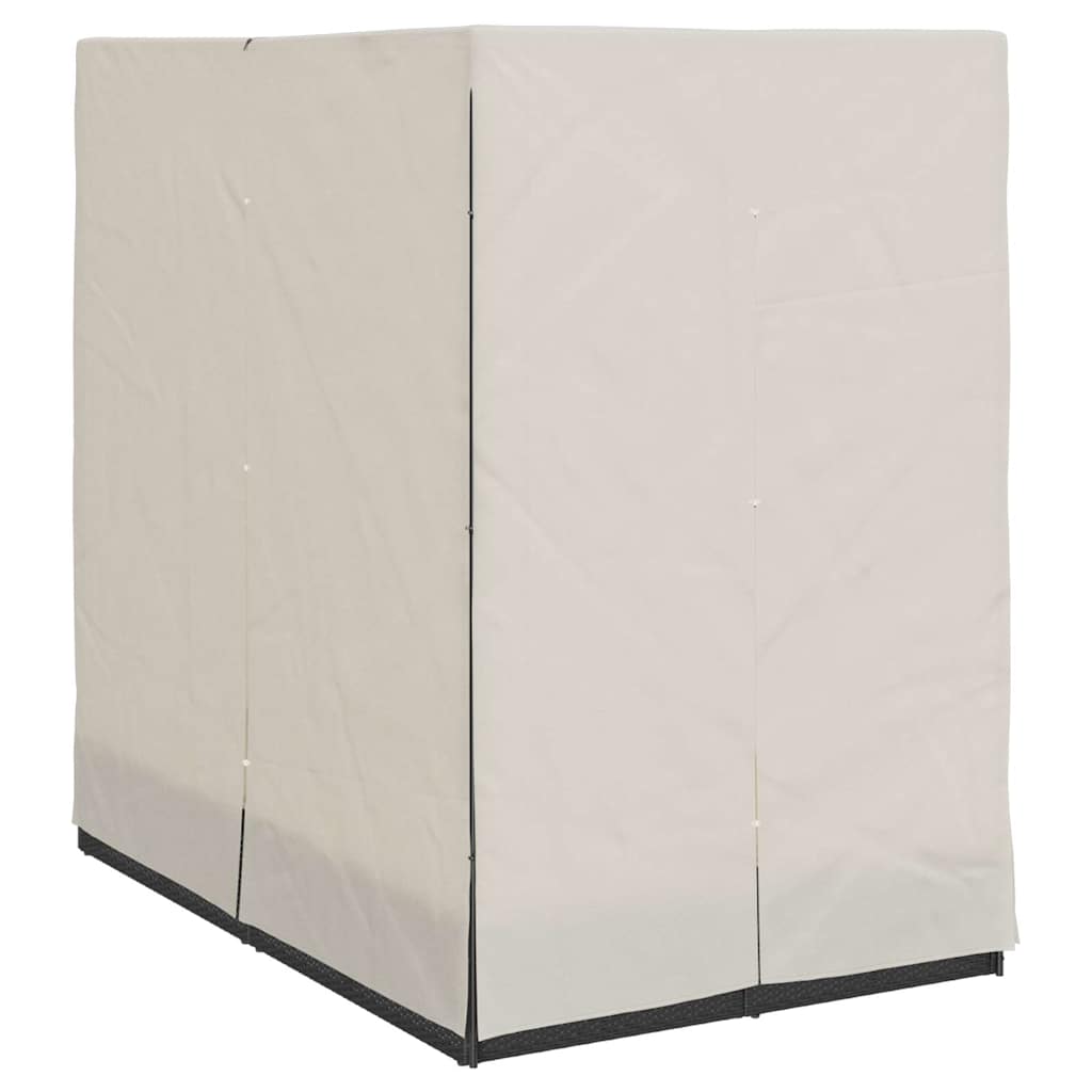 vidaXL Doppelte Sonnenliege Warmes Weiß 205 x 129 x 200 cm Poly-Rattan