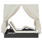 vidaXL Doppelte Sonnenliege Warmes Weiß 205 x 129 x 200 cm Poly-Rattan
