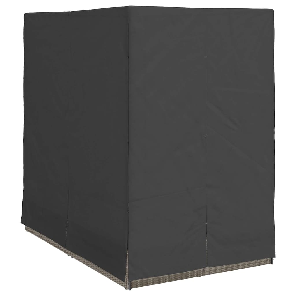 vidaXL Doppelte Sonnenliege Grau 205 x 129 x 200 cm Poly-Rattan