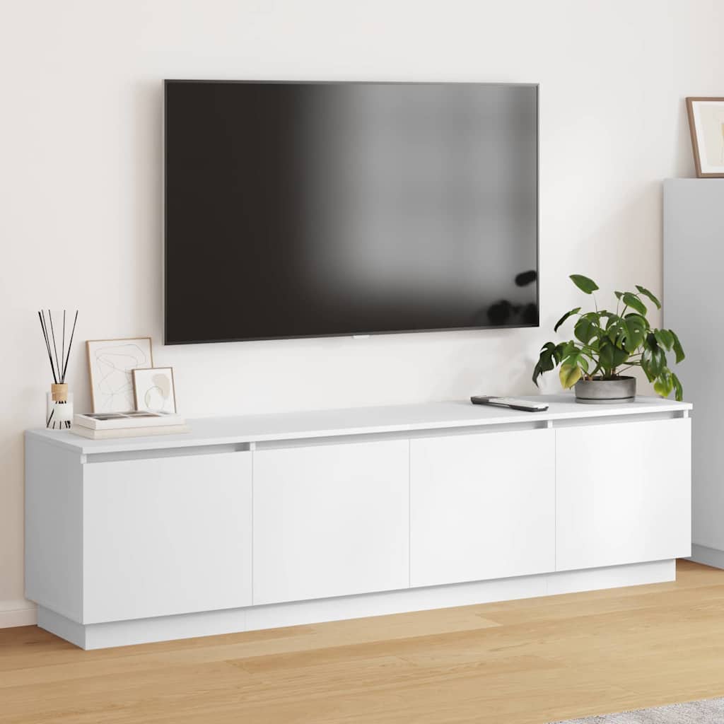 vidaXL TV-Schränk mit LED Weiß 180 x 38 x 49 cm Holzwerkstoff