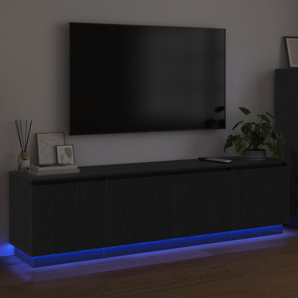 vidaXL TV-Schränk Schwarz Eichen-Optik 180 x 38 x 49 cm Holzwerkstoff