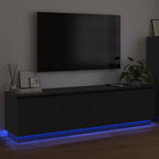 vidaXL TV-Schränk Schwarz Eichen-Optik 180 x 38 x 49 cm Holzwerkstoff