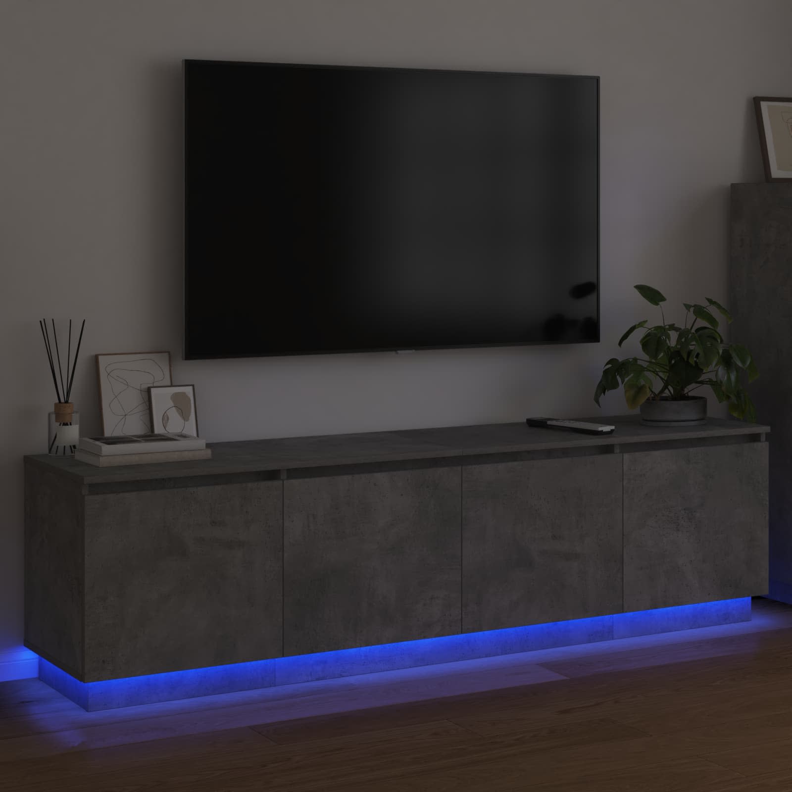vidaXL TV-Schränk Beton Grau 180 x 38 x 49 cm Holzwerkstoff