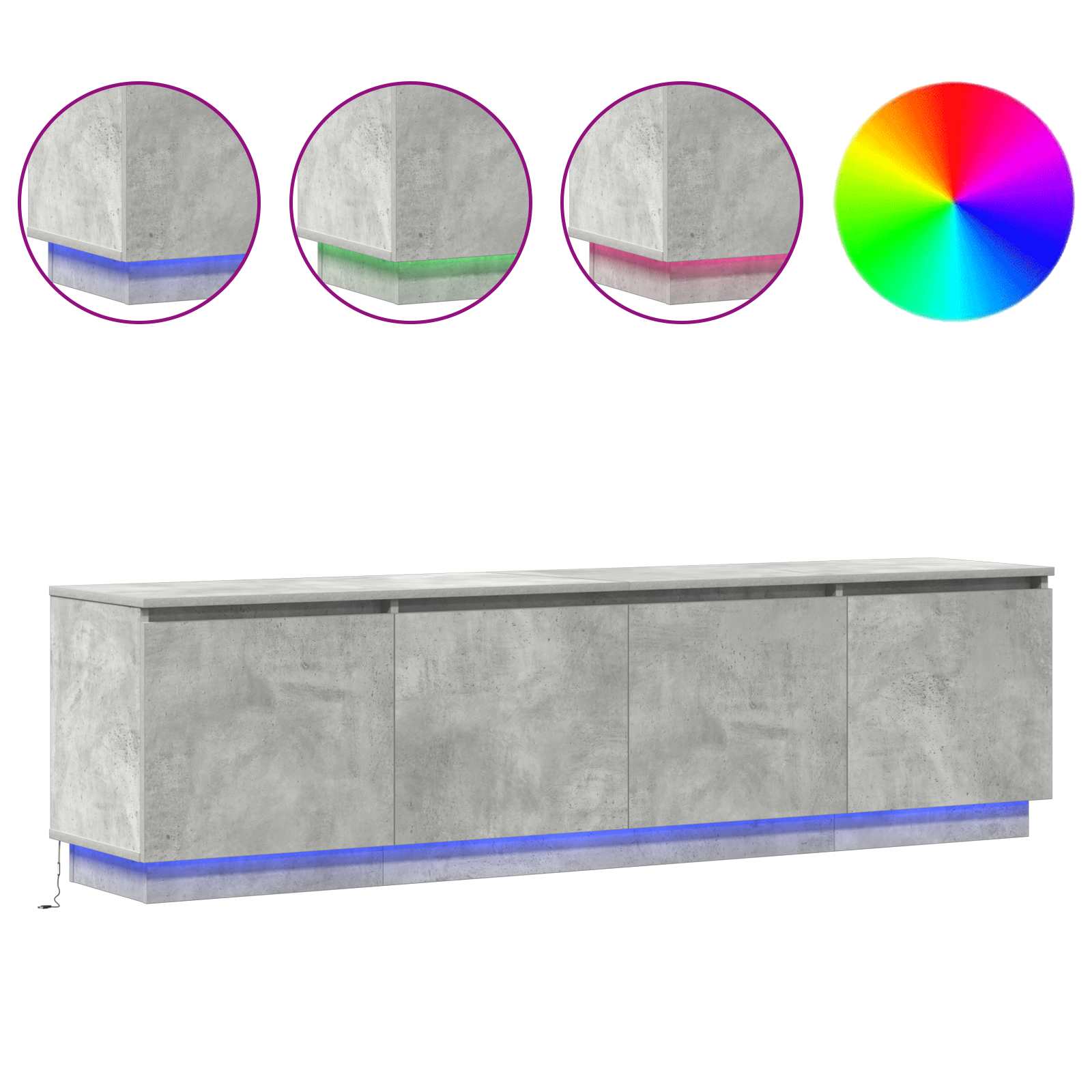 vidaXL TV-Schränk Beton Grau 180 x 38 x 49 cm Holzwerkstoff