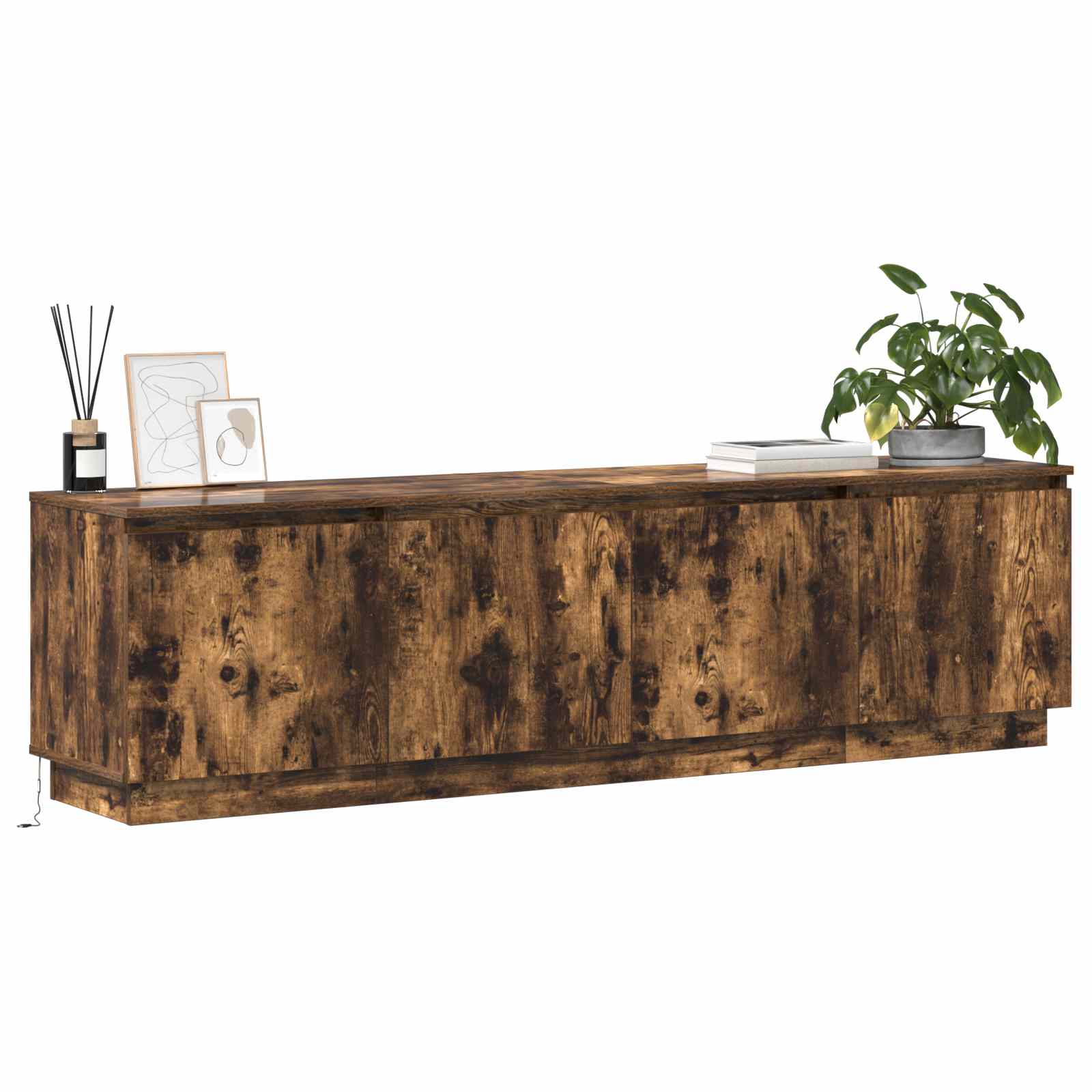 vidaXL TV-Schränk Geräucherte Eiche 180 x 38 x 49 cm Holzwerkstoff