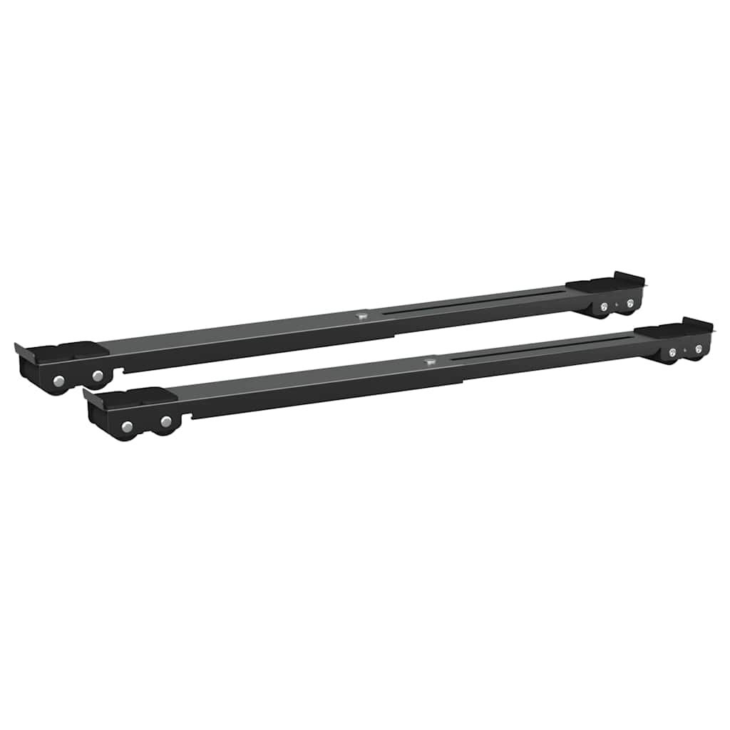 vidaXL Waschmaschinensockel 2 pcs Schwarz 72 x 5 x 4,5 cm Edelstahl