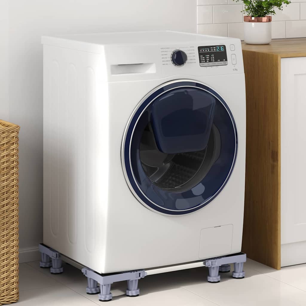 vidaXL Waschmaschinensockel Grau 67 x 67 x 12 cm Edelstahl