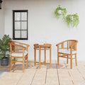vidaXL Stuhl mit Kissen 2 pcs Braun 63 x 58 x 89 cm Massivholz Teak