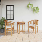 vidaXL Stuhl mit Kissen 2 pcs Braun 63 x 58 x 89 cm Massivholz Teak