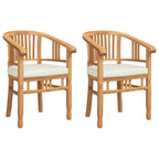 vidaXL Stuhl mit Kissen 2 pcs Braun 63 x 58 x 89 cm Massivholz Teak