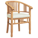vidaXL Stuhl mit Kissen 2 pcs Braun 63 x 58 x 89 cm Massivholz Teak