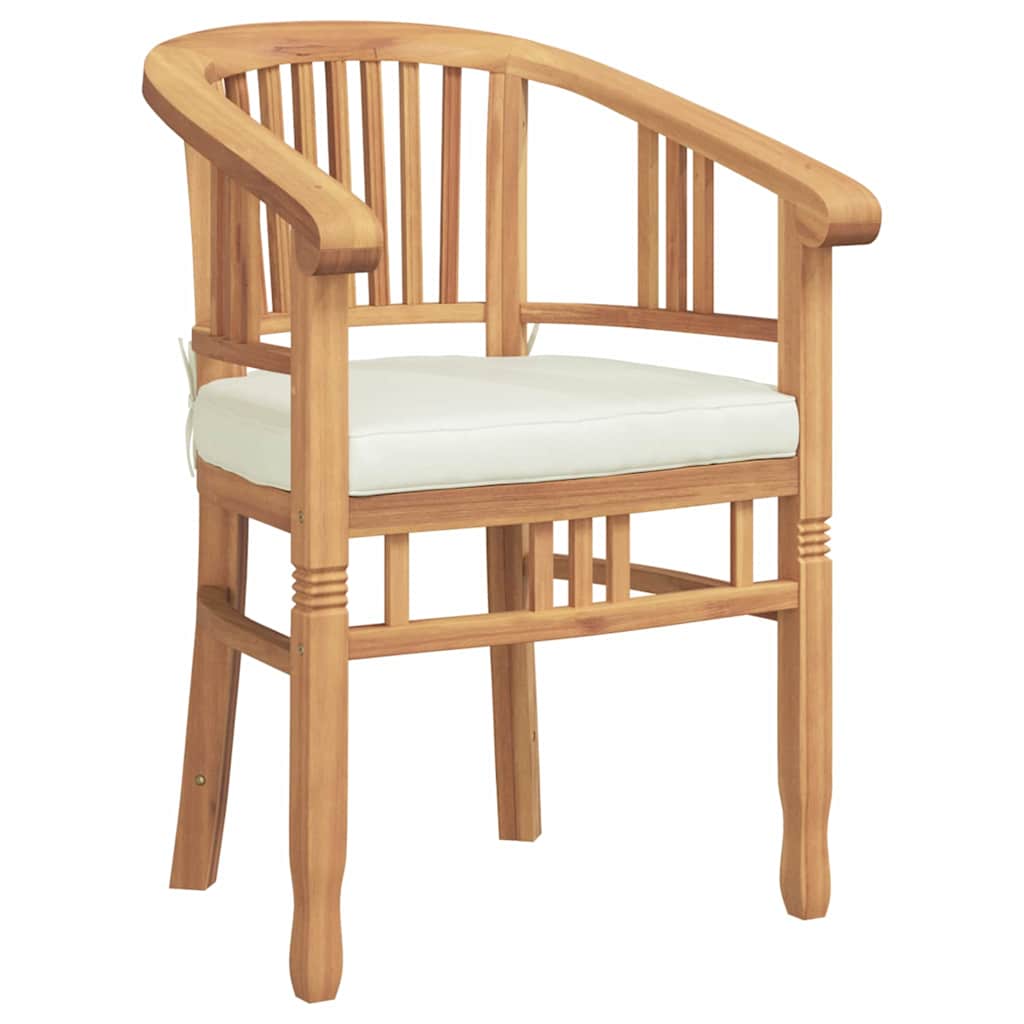 vidaXL Stuhl mit Kissen 2 pcs Braun 63 x 58 x 89 cm Massivholz Teak