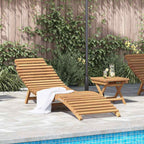 vidaXL Sonnenliege 2 pcs Braun 198 x 55 x 58,5 cm Massivholz Teak