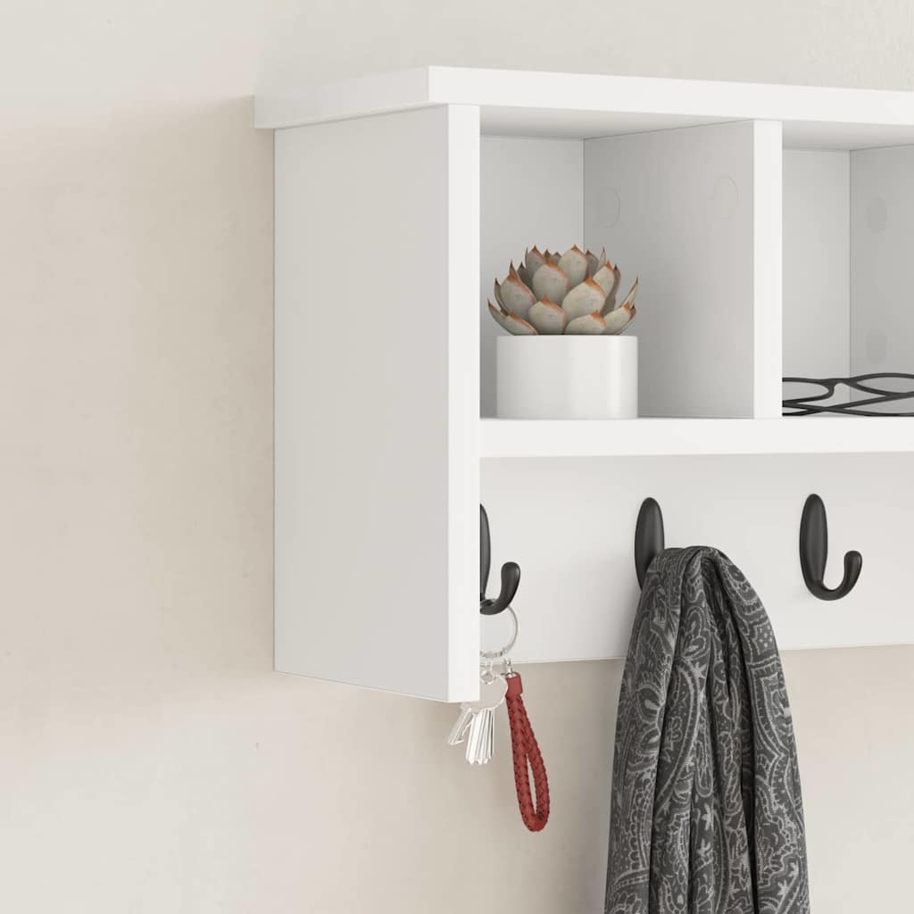 vidaXL Wandmontierter nachttisch Weiß 50 x 16 x 26 cm Holzwerkstoff