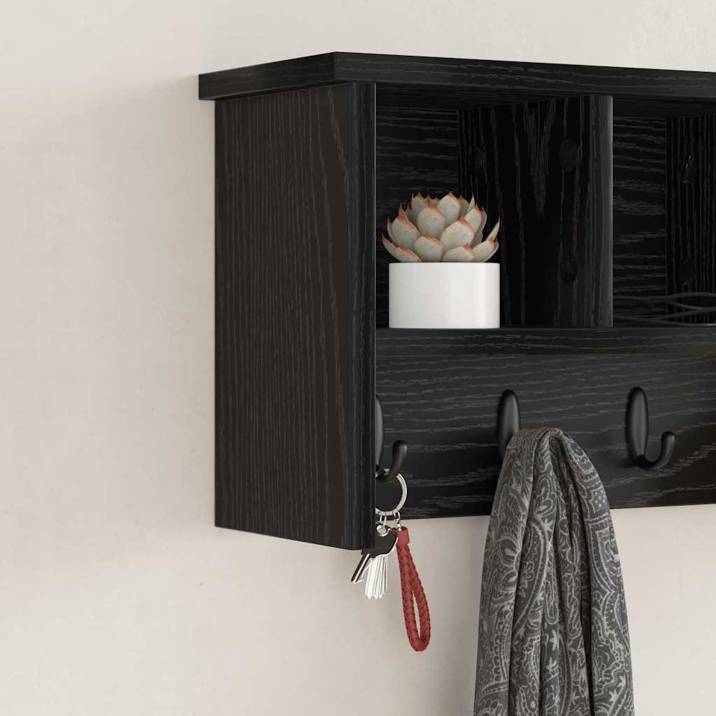 vidaXL Wandmontierter nachttisch Schwarz Eichen-Optik 50 x 16 x 26 cm