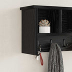 vidaXL Wandmontierter nachttisch Schwarz Eichen-Optik 50 x 16 x 26 cm