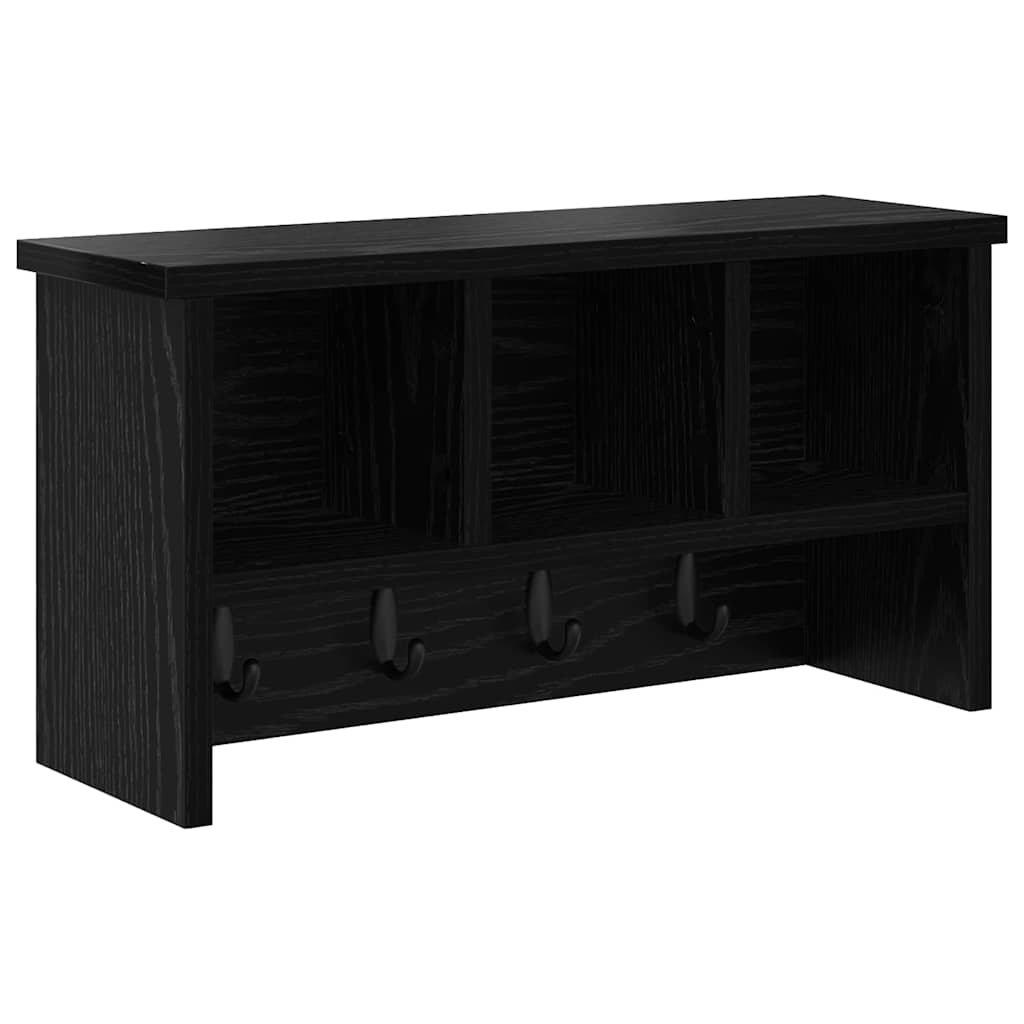 vidaXL Wandmontierter nachttisch Schwarz Eichen-Optik 50 x 16 x 26 cm