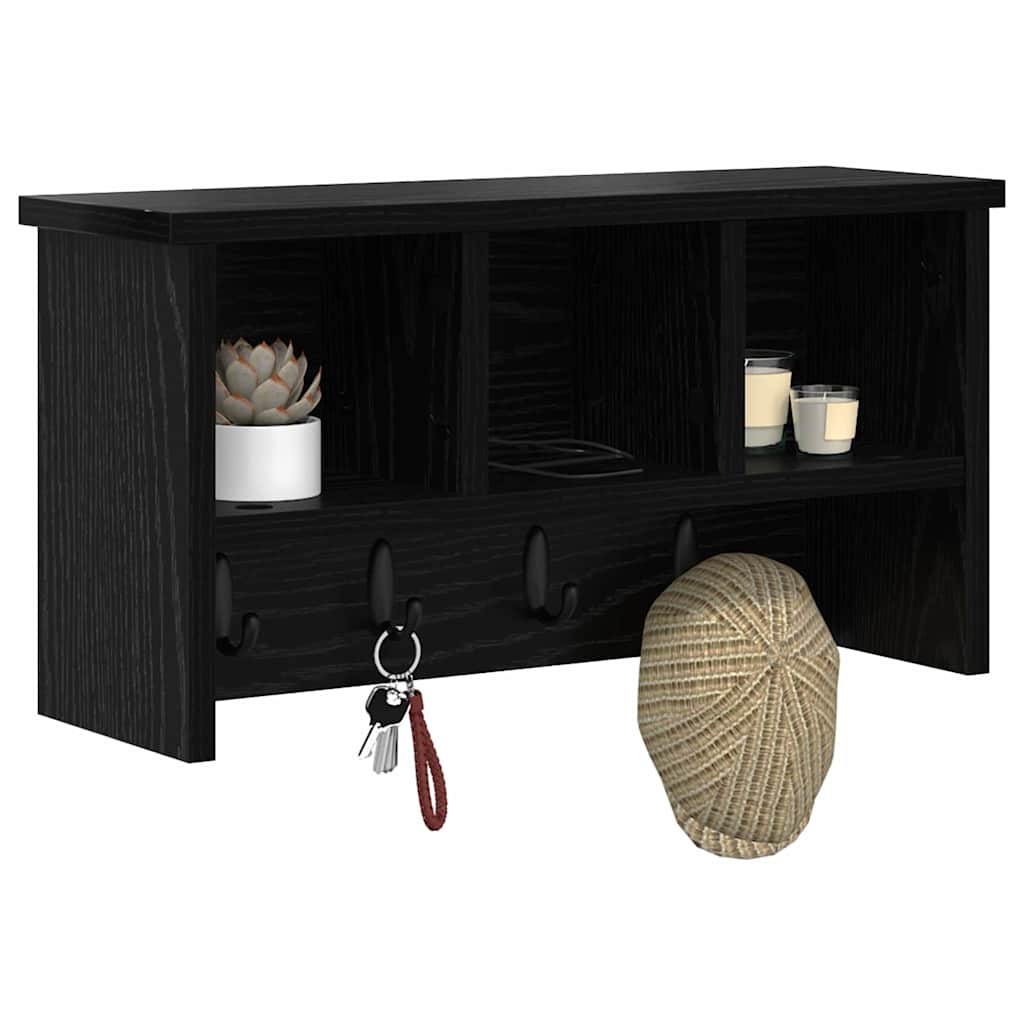 vidaXL Wandmontierter nachttisch Schwarz Eichen-Optik 50 x 16 x 26 cm