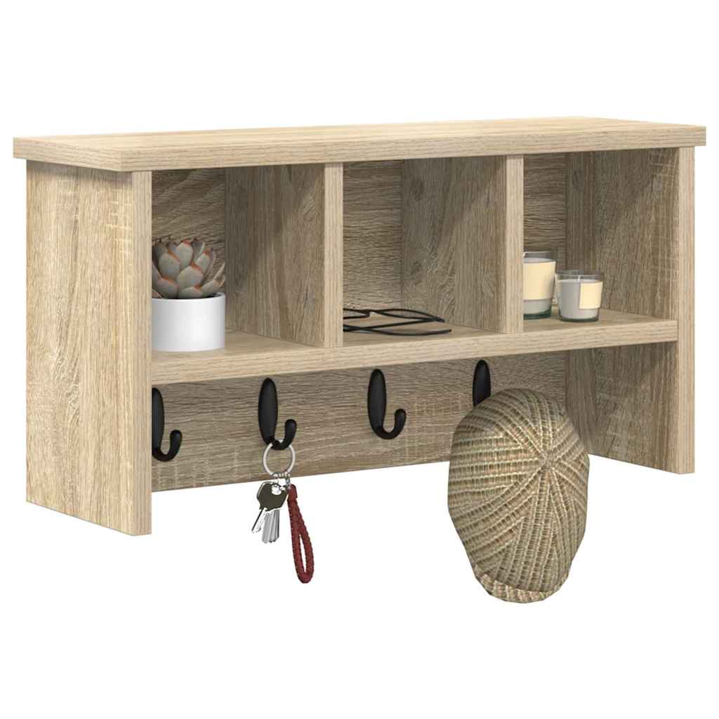 vidaXL Wandmontierter nachttisch Sonoma-Eiche 50 x 16 x 26 cm