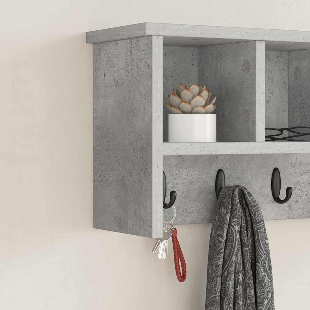 vidaXL Wandmontierter nachttisch mit Regal Beton Grau 50 x 16 x 26 cm