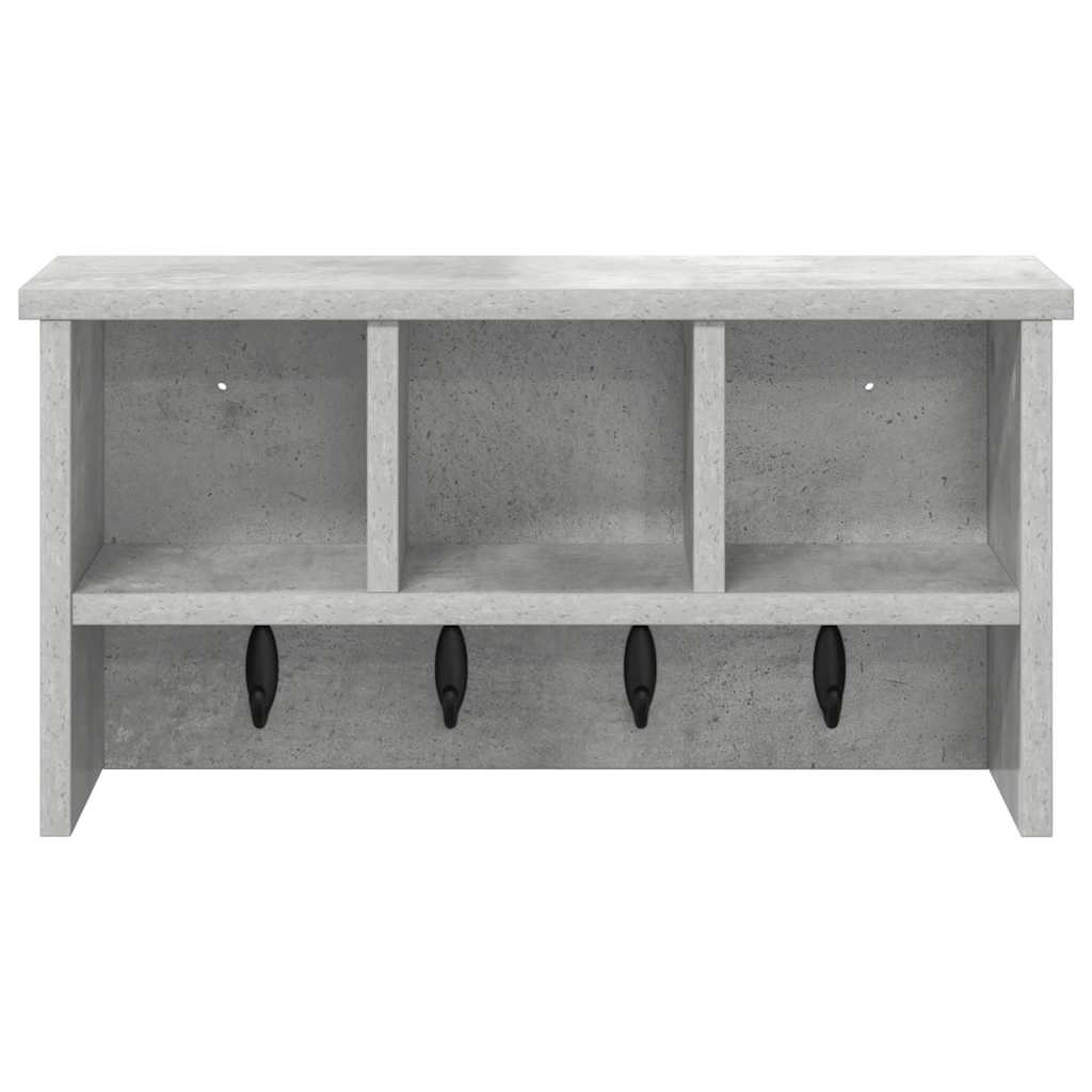 vidaXL Wandmontierter nachttisch mit Regal Beton Grau 50 x 16 x 26 cm