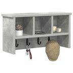 vidaXL Wandmontierter nachttisch mit Regal Beton Grau 50 x 16 x 26 cm