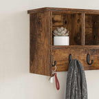 vidaXL Wandmontierter nachttisch Geräucherte Eiche 50 x 16 x 26 cm
