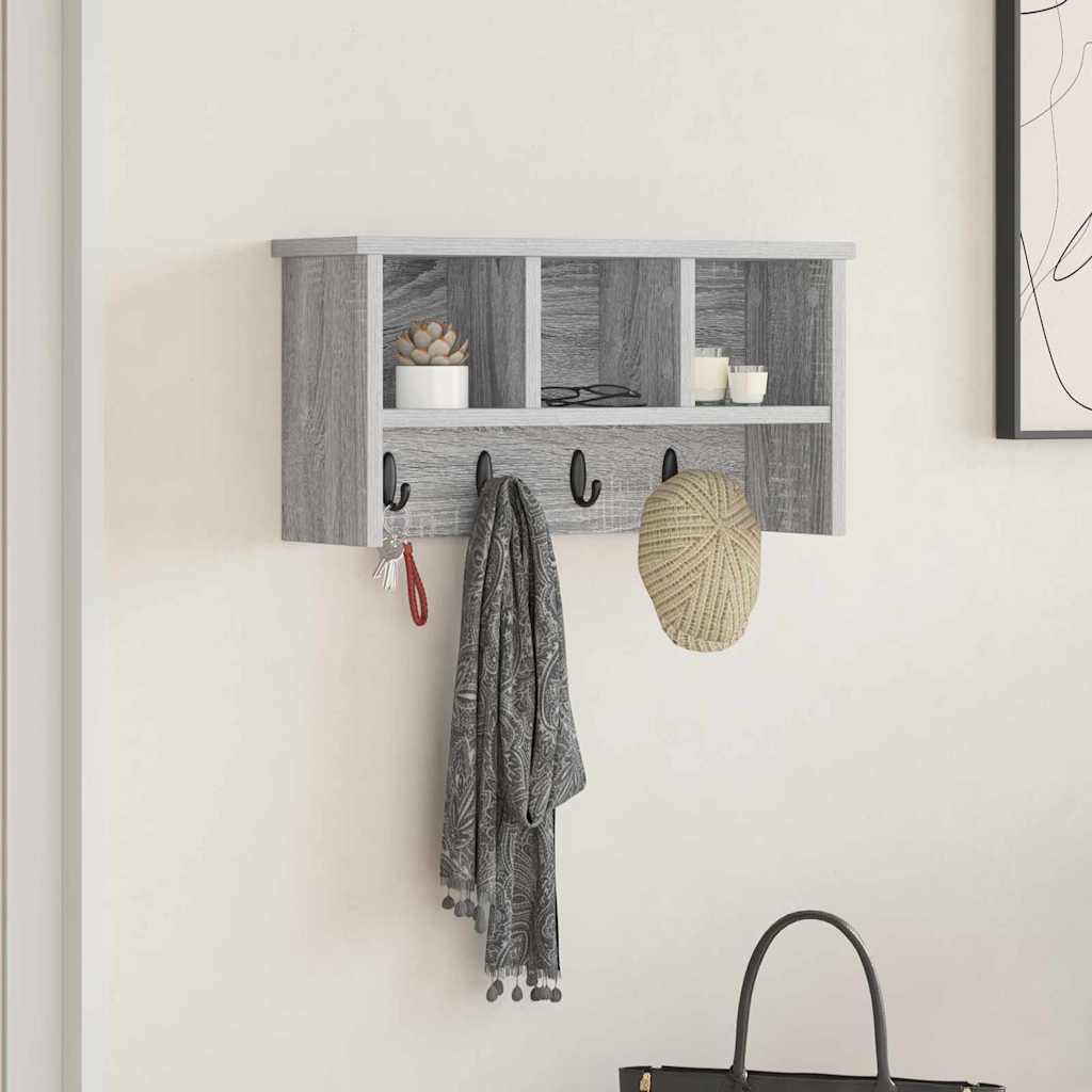 vidaXL Wandmontierter nachttisch Graues Sonoma 50 x 16 x 26 cm