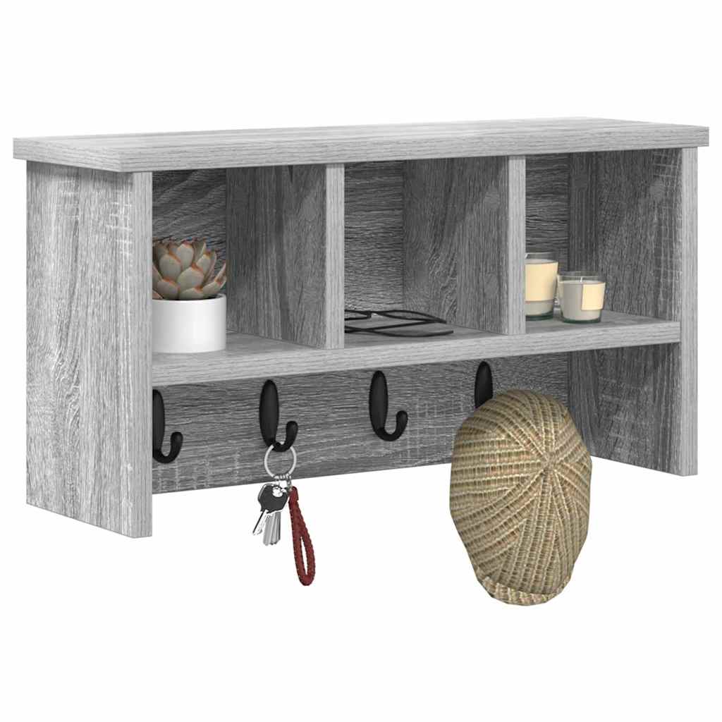 vidaXL Wandmontierter nachttisch Graues Sonoma 50 x 16 x 26 cm