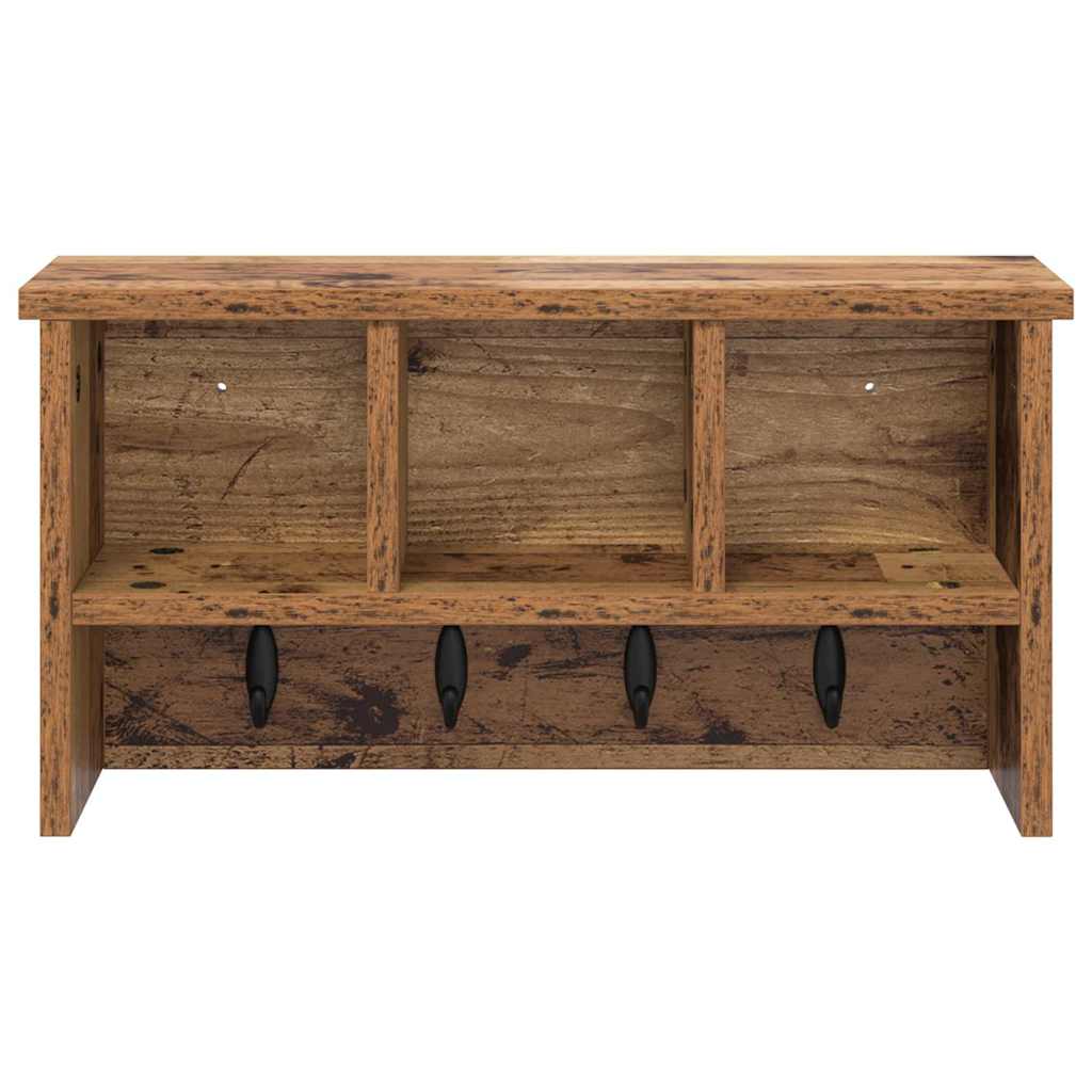 vidaXL Wandmontierter nachttisch Altholz 50 x 16 x 26 cm Holzwerkstoff