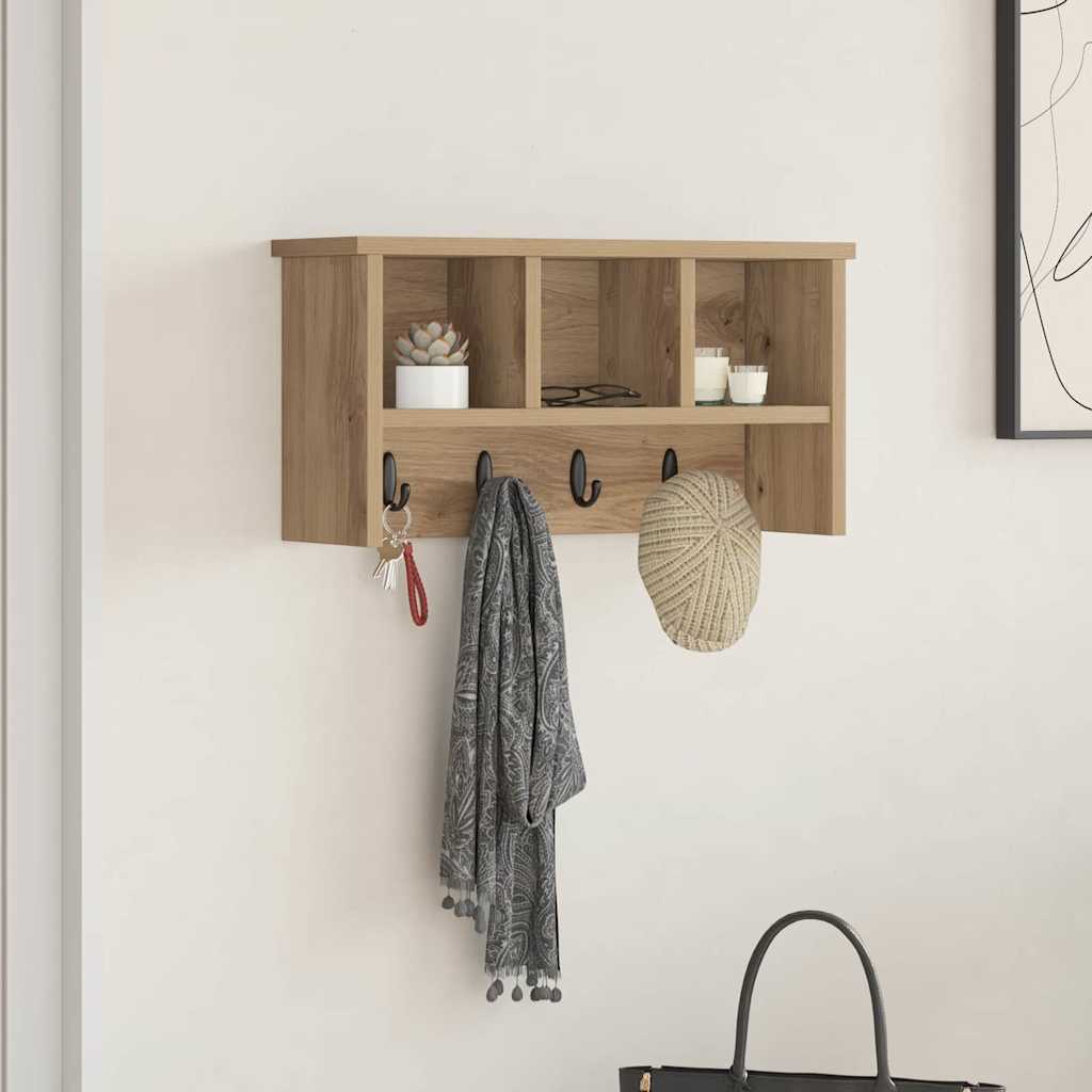 vidaXL Wandmontierter nachttisch Artisan-Eiche 50 x 16 x 26 cm
