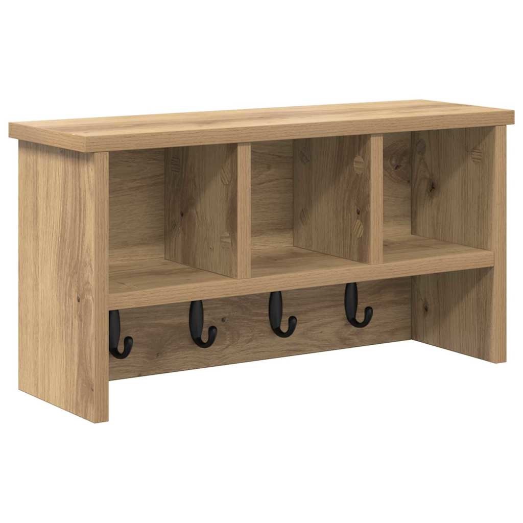 vidaXL Wandmontierter nachttisch Artisan-Eiche 50 x 16 x 26 cm