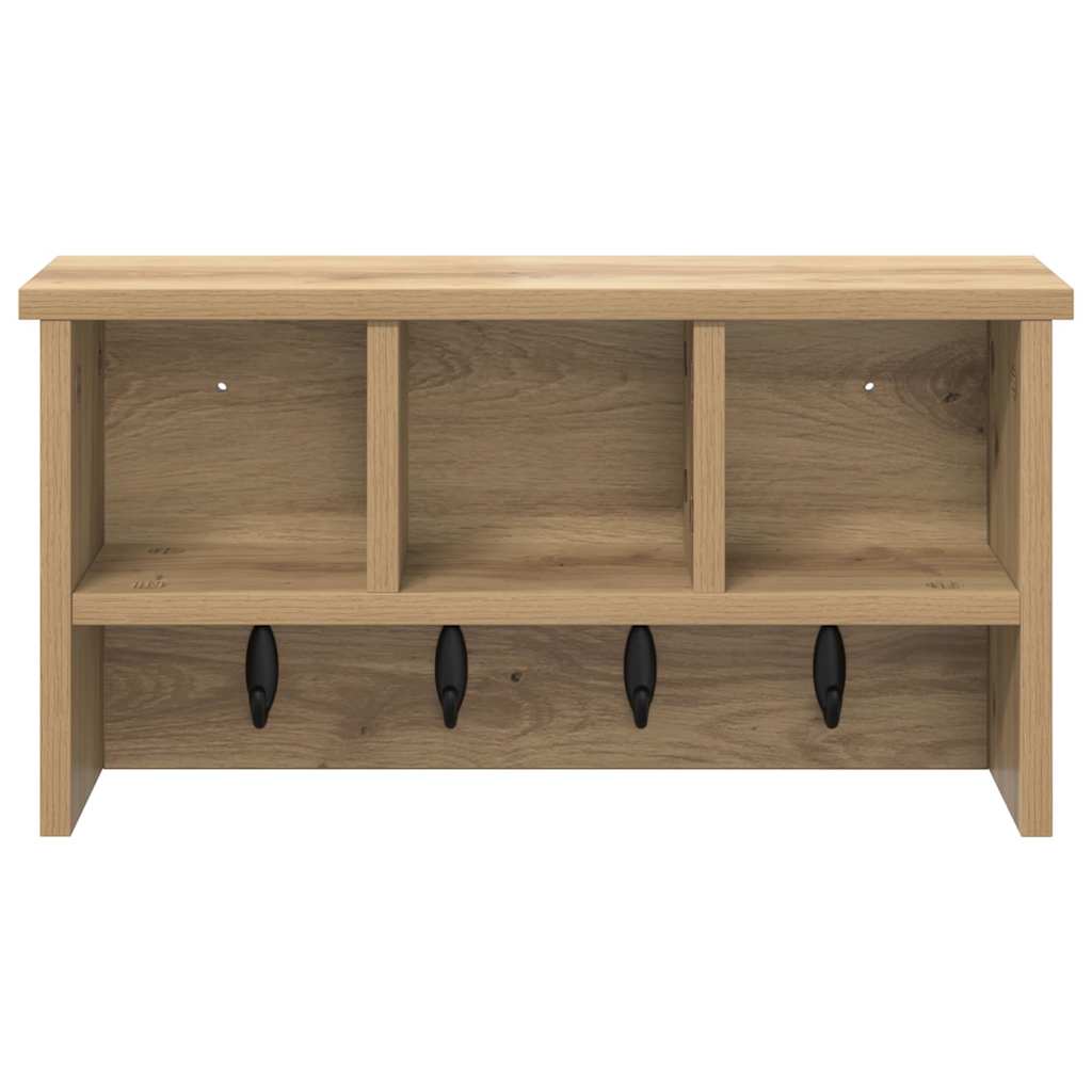 vidaXL Wandmontierter nachttisch Artisan-Eiche 50 x 16 x 26 cm