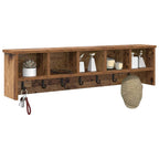vidaXL Wandmontierter nachttisch mit Regal Altholz 100 x 16 x 26 cm