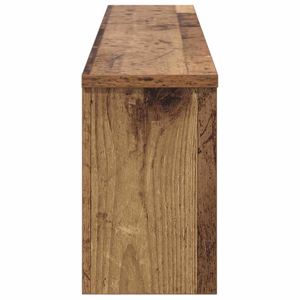 vidaXL Wandmontierter nachttisch mit Regal Altholz 100 x 16 x 26 cm