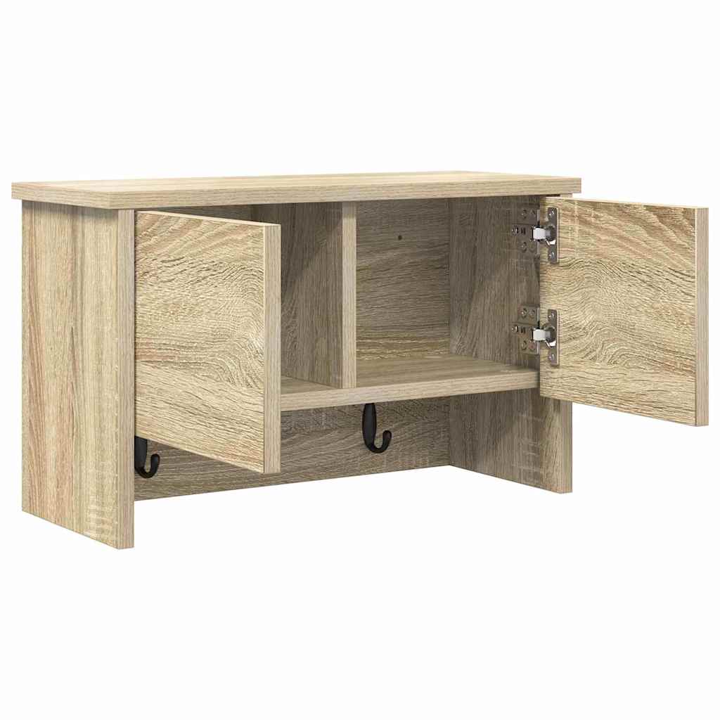 vidaXL Wandmontierter nachttisch mit Tür Sonoma-Eiche 50 x 20 x 30 cm