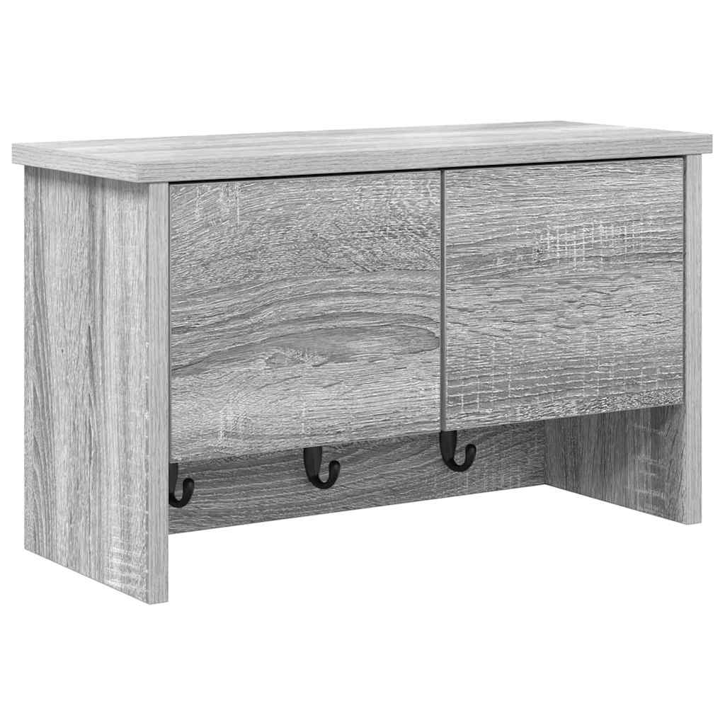 vidaXL Wandmontierter nachttisch mit Tür Graues Sonoma 50 x 20 x 30 cm