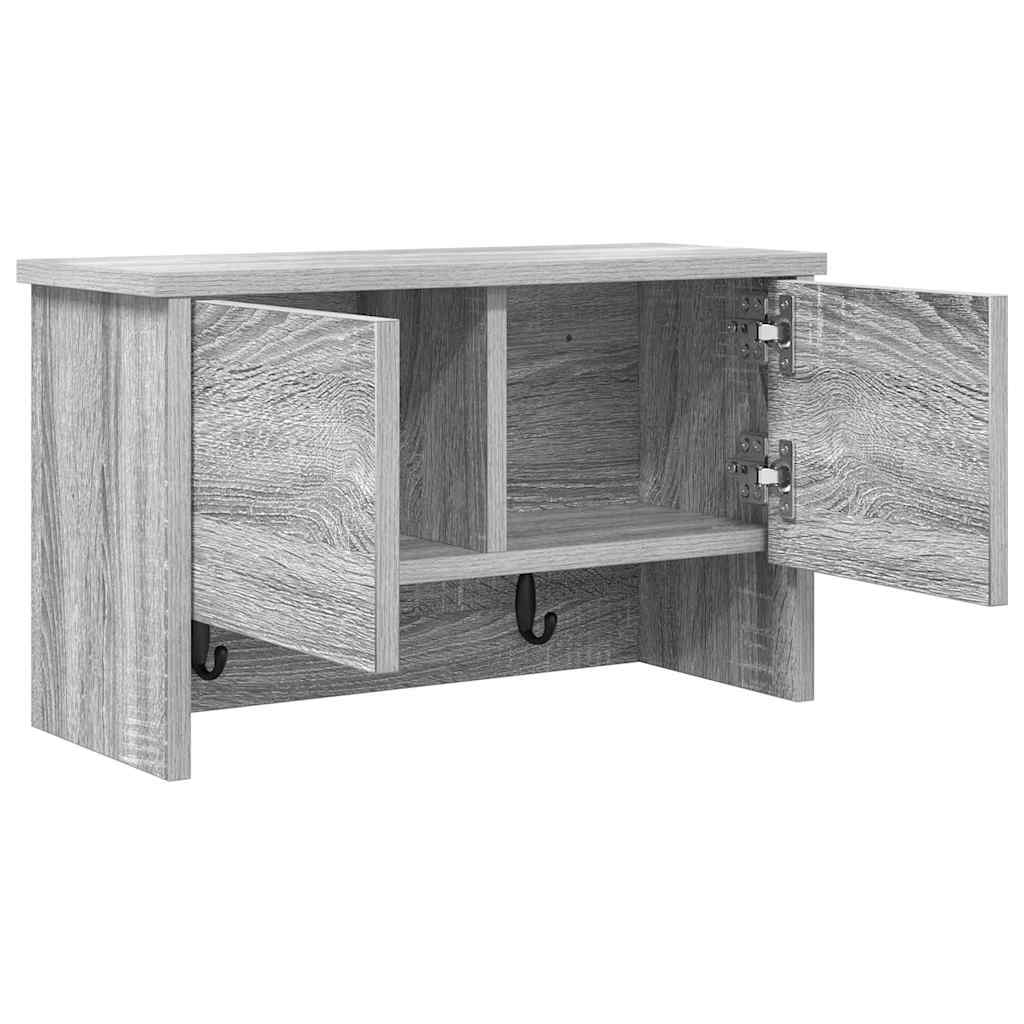 vidaXL Wandmontierter nachttisch mit Tür Graues Sonoma 50 x 20 x 30 cm