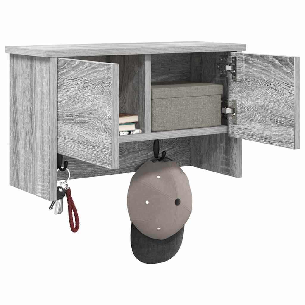 vidaXL Wandmontierter nachttisch mit Tür Graues Sonoma 50 x 20 x 30 cm