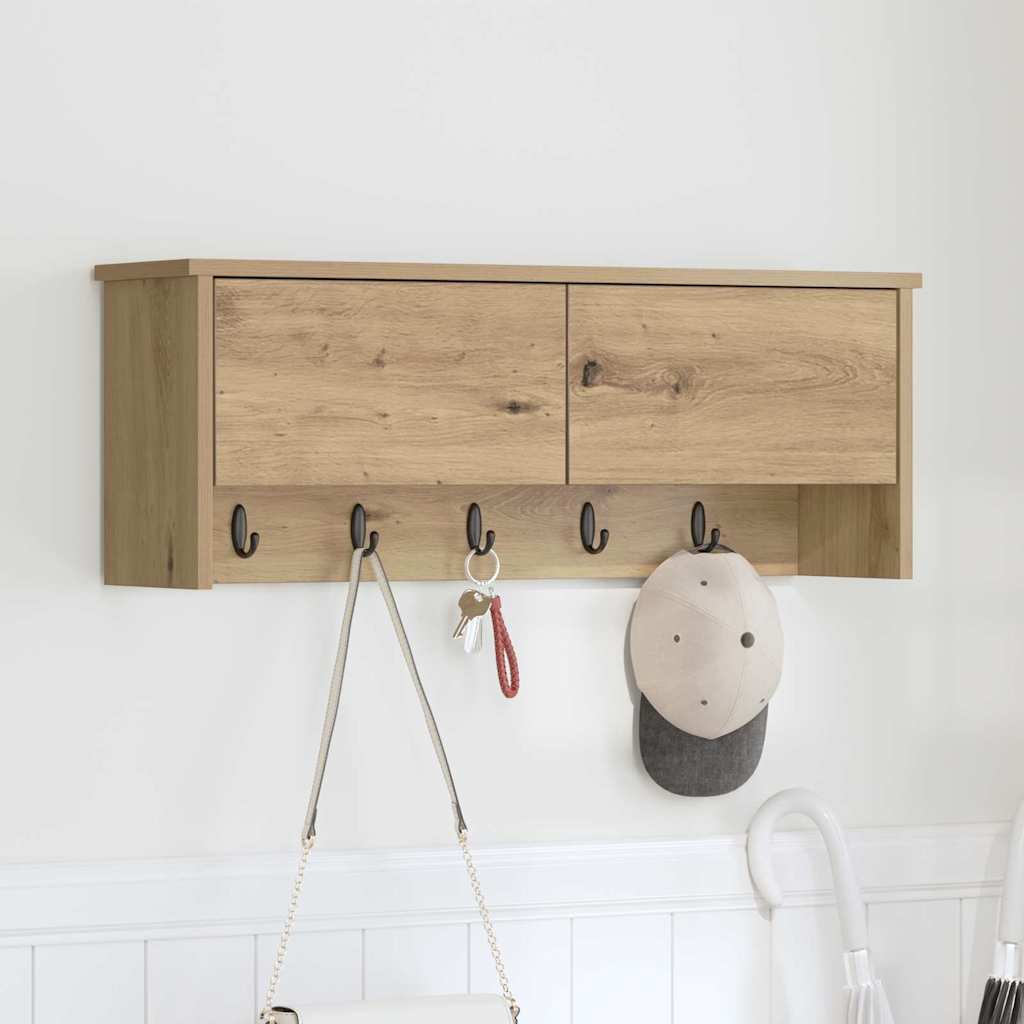 vidaXL Wandmontierter nachttisch mit Tür Artisan-Eiche 80 x 20 x 30 cm