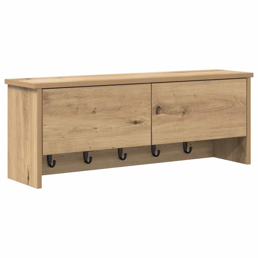 vidaXL Wandmontierter nachttisch mit Tür Artisan-Eiche 80 x 20 x 30 cm