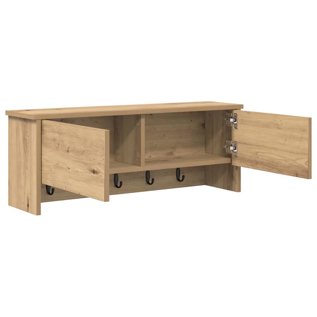 vidaXL Wandmontierter nachttisch mit Tür Artisan-Eiche 80 x 20 x 30 cm