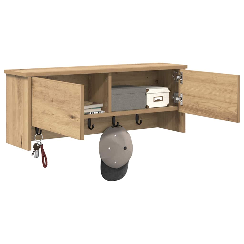 vidaXL Wandmontierter nachttisch mit Tür Artisan-Eiche 80 x 20 x 30 cm
