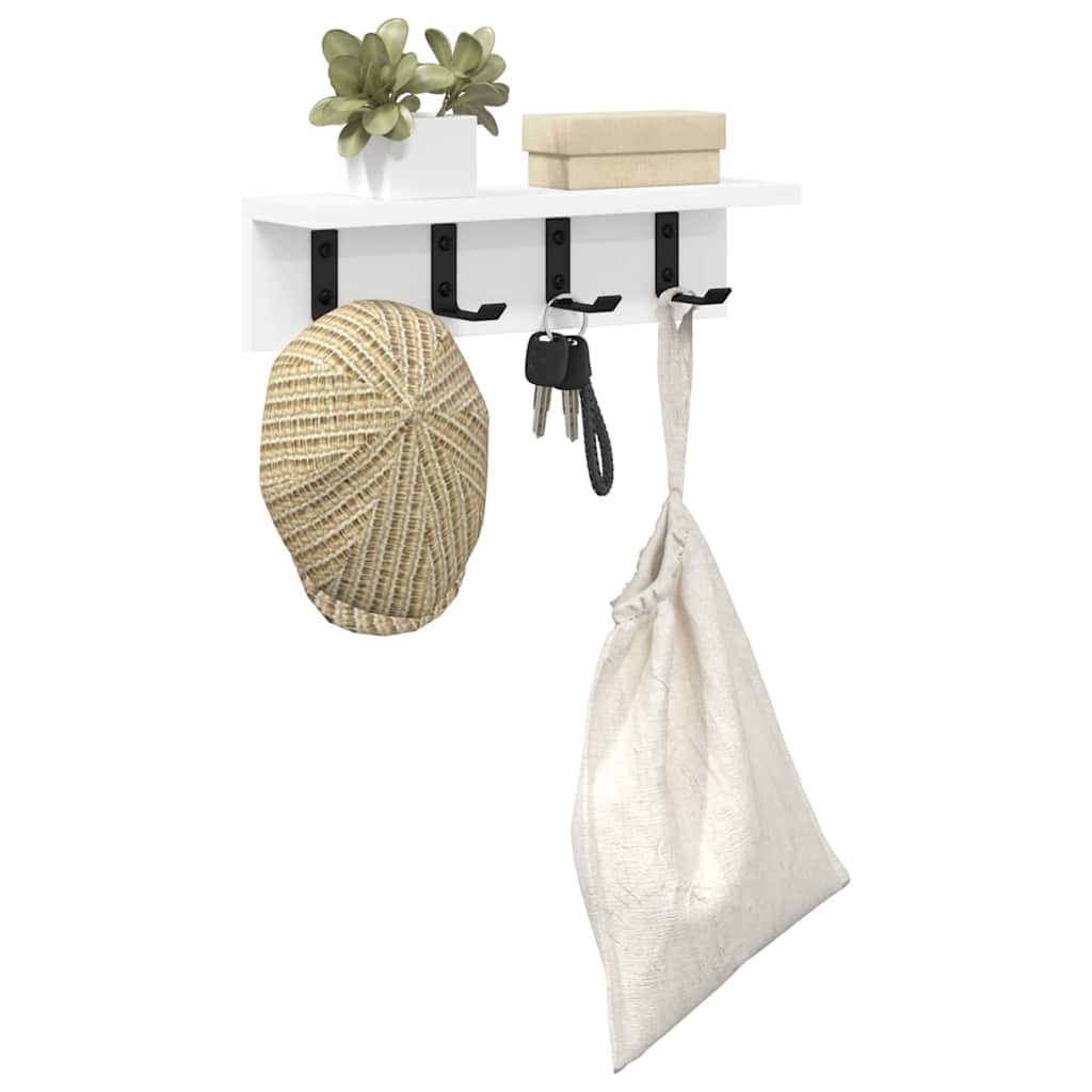 vidaXL Wandmontierter nachttisch Wandmontiert Weiß 40 x 10,5 x 10,5 cm