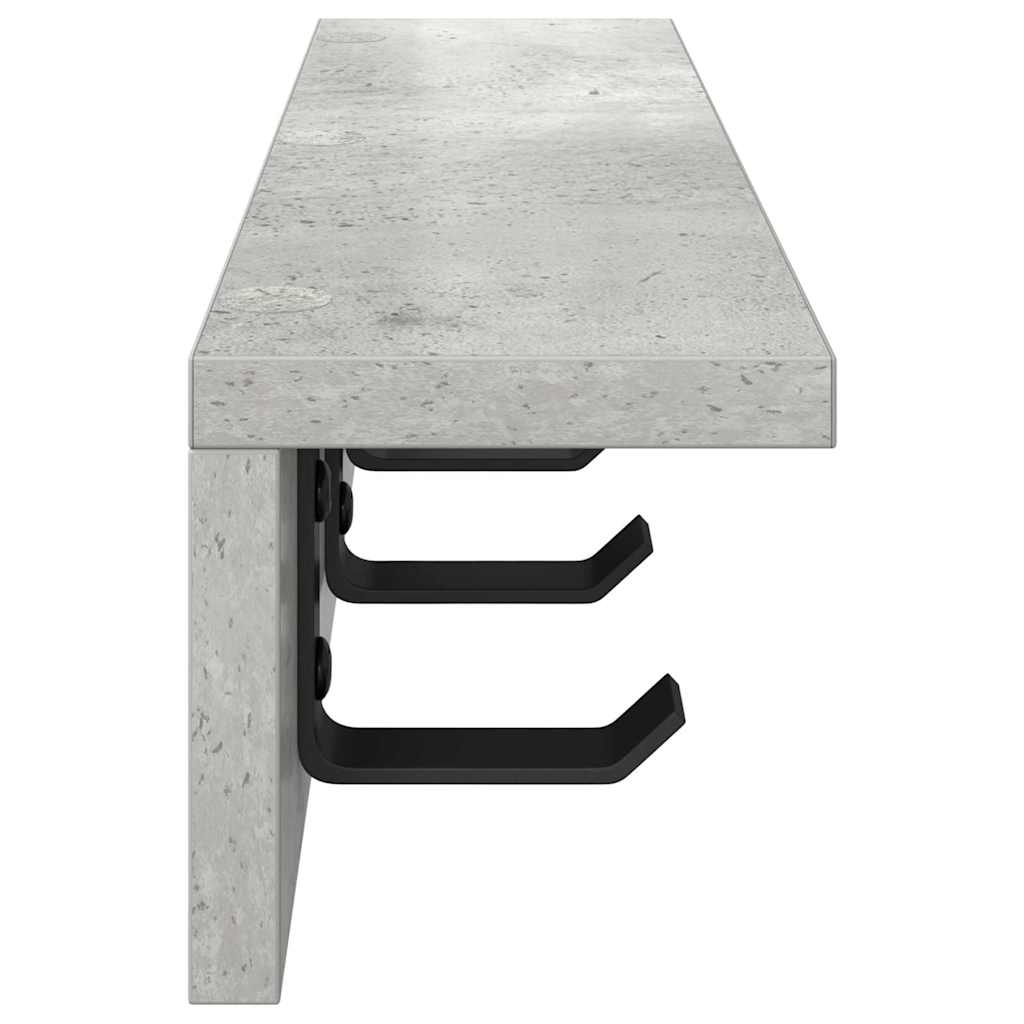 vidaXL Wandmontierter nachttisch Beton Grau 40 x 10,5 x 10,5 cm