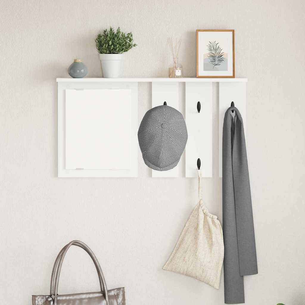 vidaXL Wandmontierter Kleiderständer mit Regal Weiß 85 x 10 x 45 cm