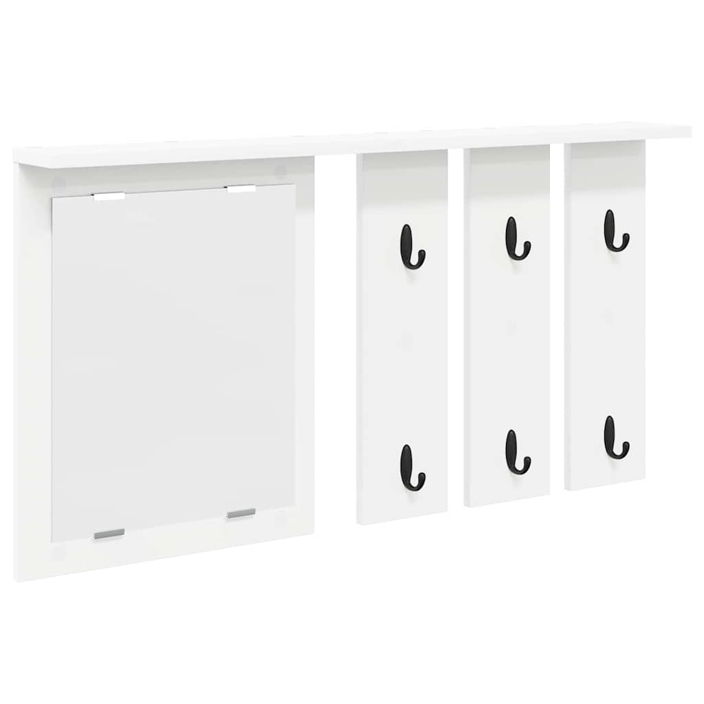 vidaXL Wandmontierter Kleiderständer mit Regal Weiß 85 x 10 x 45 cm