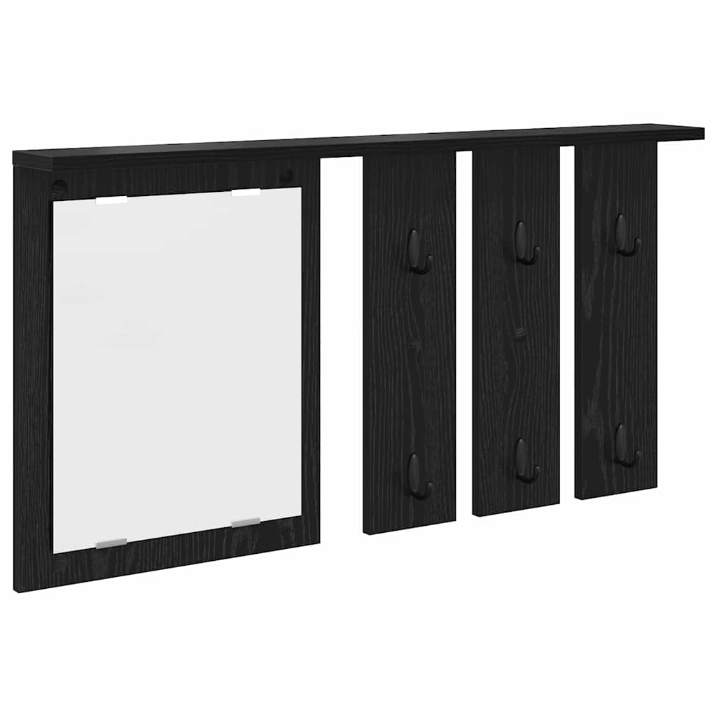 vidaXL Wandmontierter Kleiderständer mit Regal Schwarz Eichen-Optik